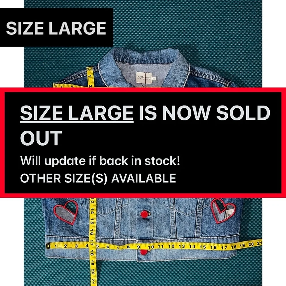 Alice + Olivia Jeff Heart Embroidered Cropped Denim Jacket - Picture 13 of 16